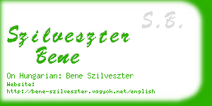 szilveszter bene business card